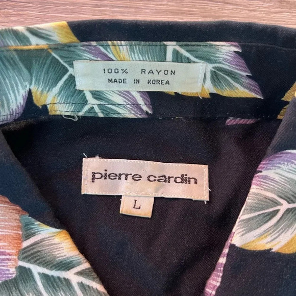 Pierre Cardin Men's Multicolor Floral Short Sleeves Button Down Shirt Size Large - Picture 2 of 5